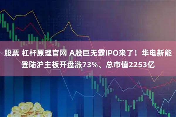 股票 杠杆原理官网 A股巨无霸IPO来了！华电新能登陆沪主板开盘涨73%、总市值2253亿
